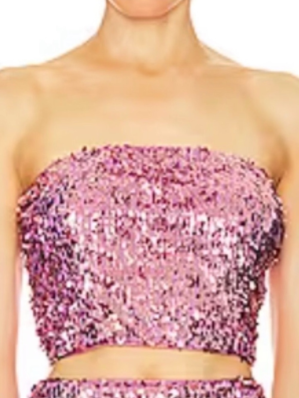 Rotate by Birger Christensen Sequins Crop Top pink Size 40/US Size 8/Large